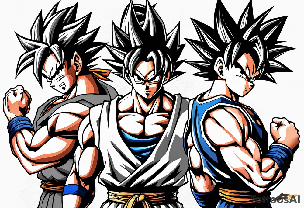 son goku and the z fighters hiking tattoo idea
