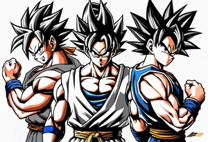 son goku and the z fighters hiking tattoo idea
