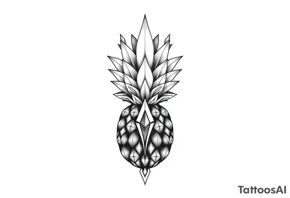 Majestic crown pineapple ,vagina, anus ,diamonds tattoo idea