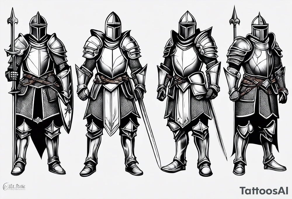 knight with heavy armor tattoo idea