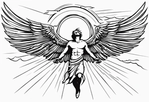 Icarus's myth flying too close to the sun tattoo idea