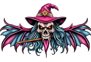 Dangerous witch tattoo idea