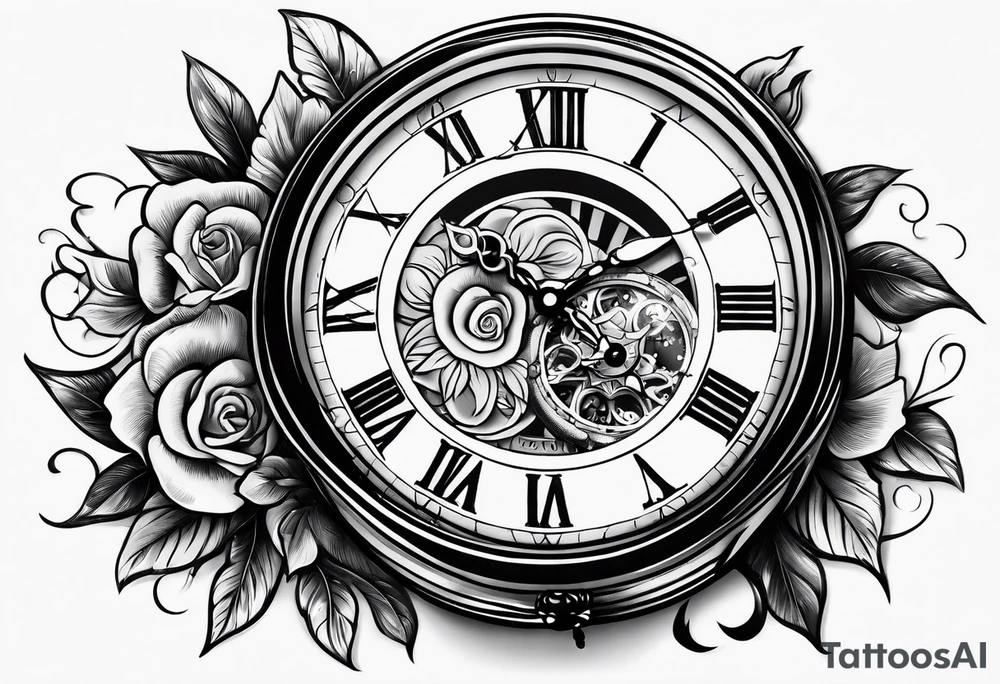pocket watch tattoo drawing tattoo idea
