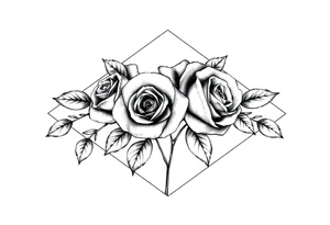 Small Roses in a diamond shape tattoo idea