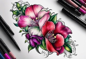 sweet peas design tattoo idea