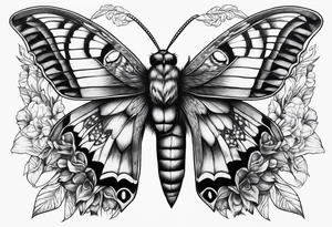 Death hawk moth with owl eyes in the wings tattoo idea