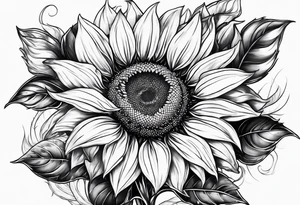 sketch sunflower gentle non dark tattoo idea