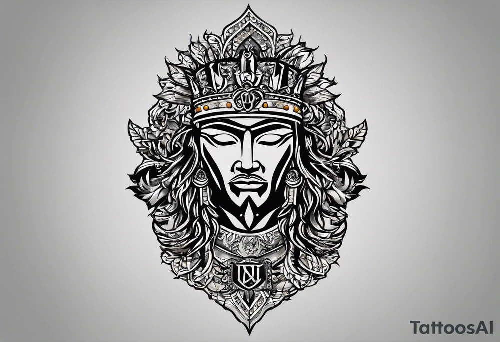 The tattoo is spiritually driven, using the Latin quote "Vincit qui see Vincit," which translates to "He who conquers himself conquers the world." Create this tattoo using the ideas of the warrior spirit, discipline, and growth in all aspects of life. The tattoo will be on the forearm tattoo idea