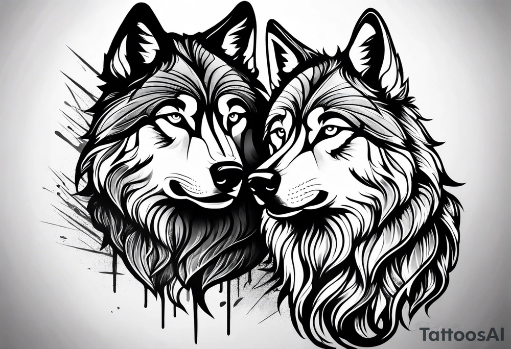 Wolf on guard tattoo idea