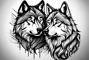 Wolf on guard tattoo idea