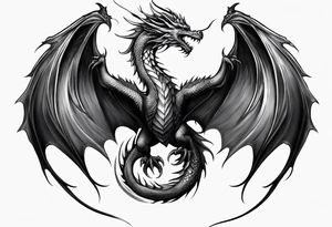 Dragon wings on back tattoo idea