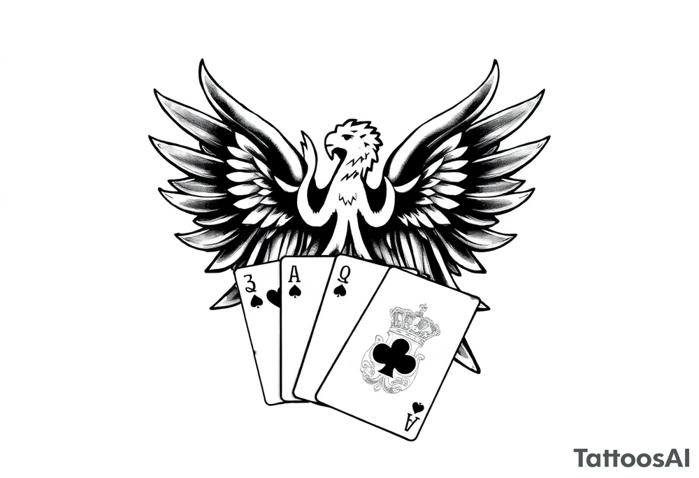 Poland symbol and poker cards Add casino money to it. tattoo idea