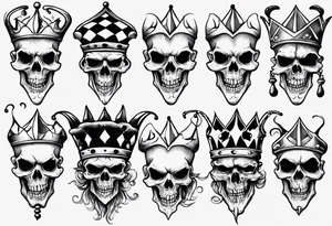 Court jester skull tattoo idea