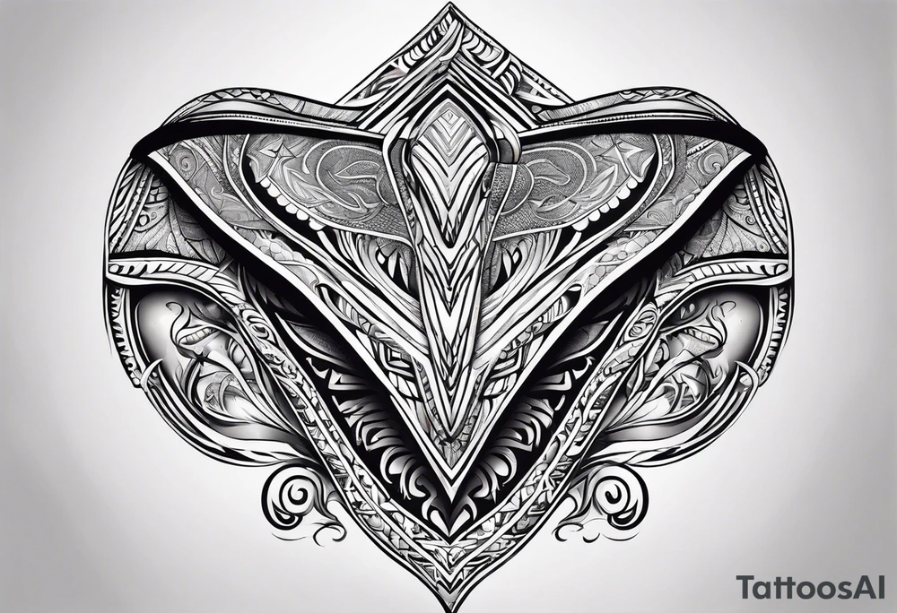 samoan tribal in the shape of a stingray tattoo idea