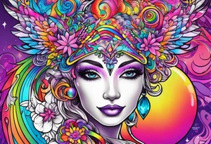 lisa frank inspired tattoo idea