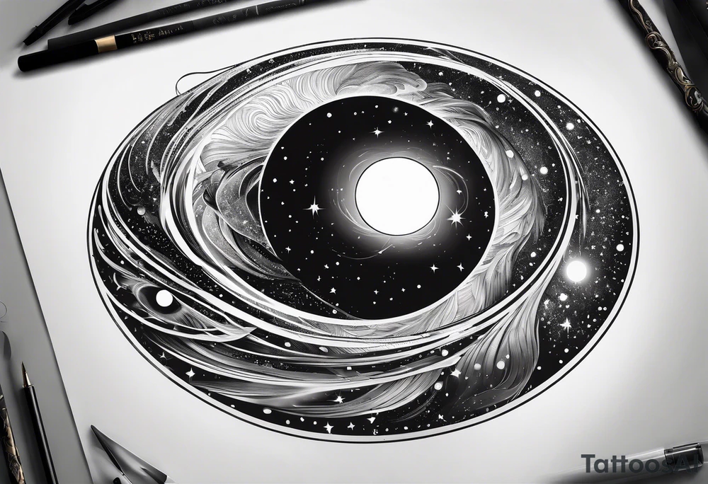 A tattoo that reflects my interest in black holes. tattoo idea