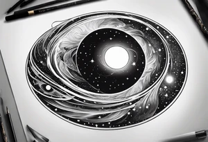 A tattoo that reflects my interest in black holes. tattoo idea