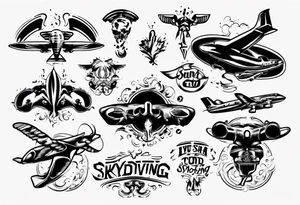 skydiving and shooting guns tattoo idea