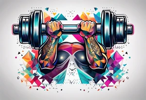 Dumbbell and strength mindset tattoo idea