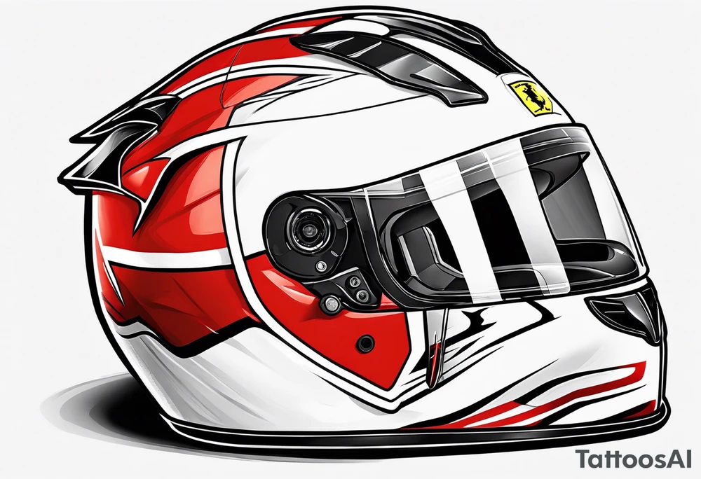 Formula 1 helment ferrari leclerc tattoo idea