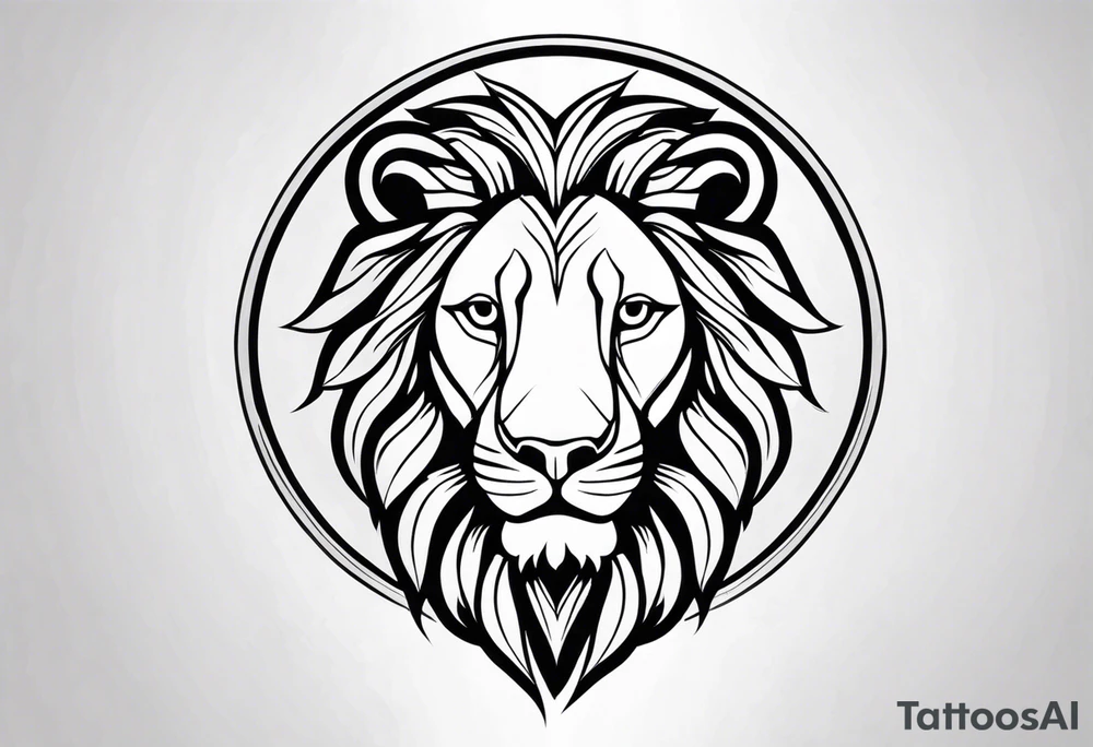 powerful majestic lion, close-up tattoo idea