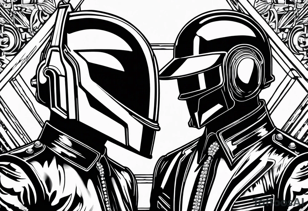 daft punk band from top to bottom tattoo idea