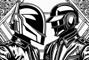 daft punk band from top to bottom tattoo idea