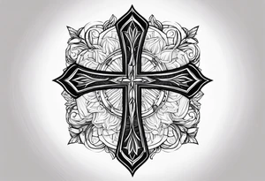 Powerful majestic cross tattoo idea