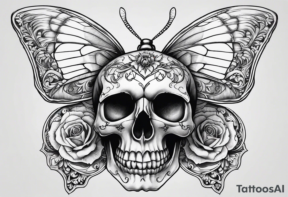 Skull Butterfly tattoo idea