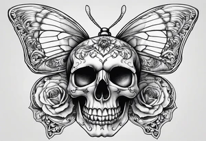 Skull Butterfly tattoo idea