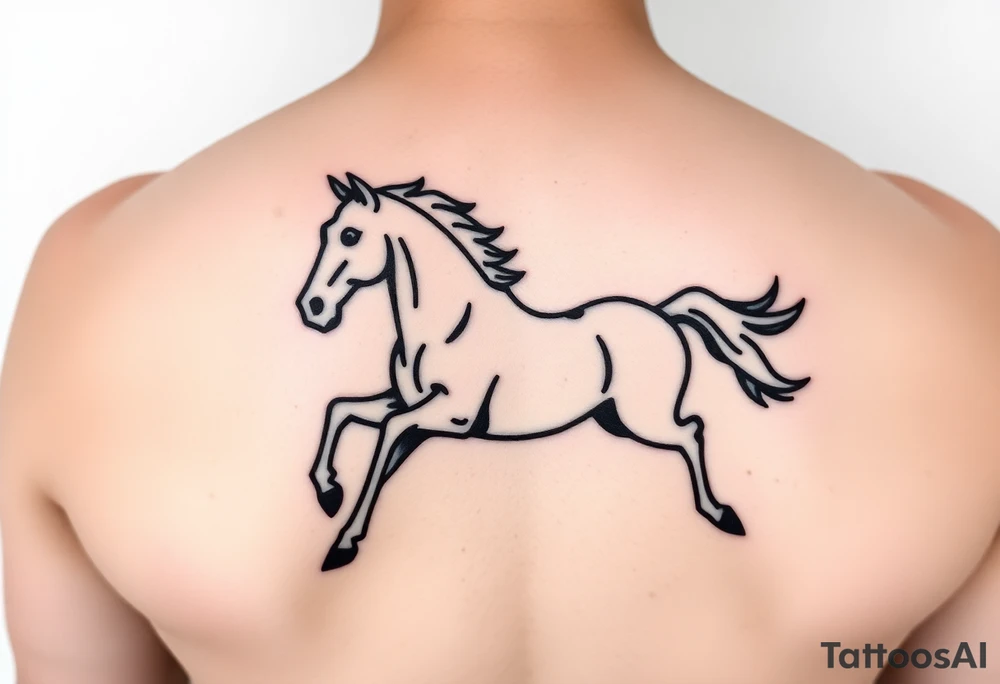 horse silhouette galloping towards us tattoo idea