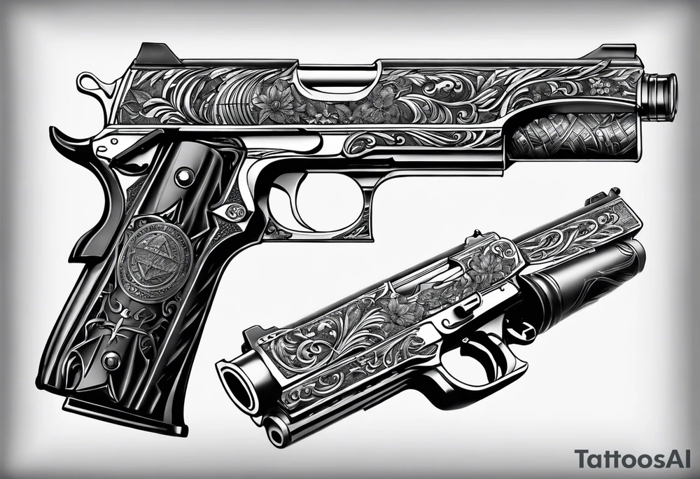 Guns money tattoo idea