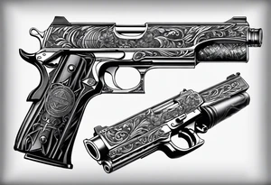 Guns money tattoo idea