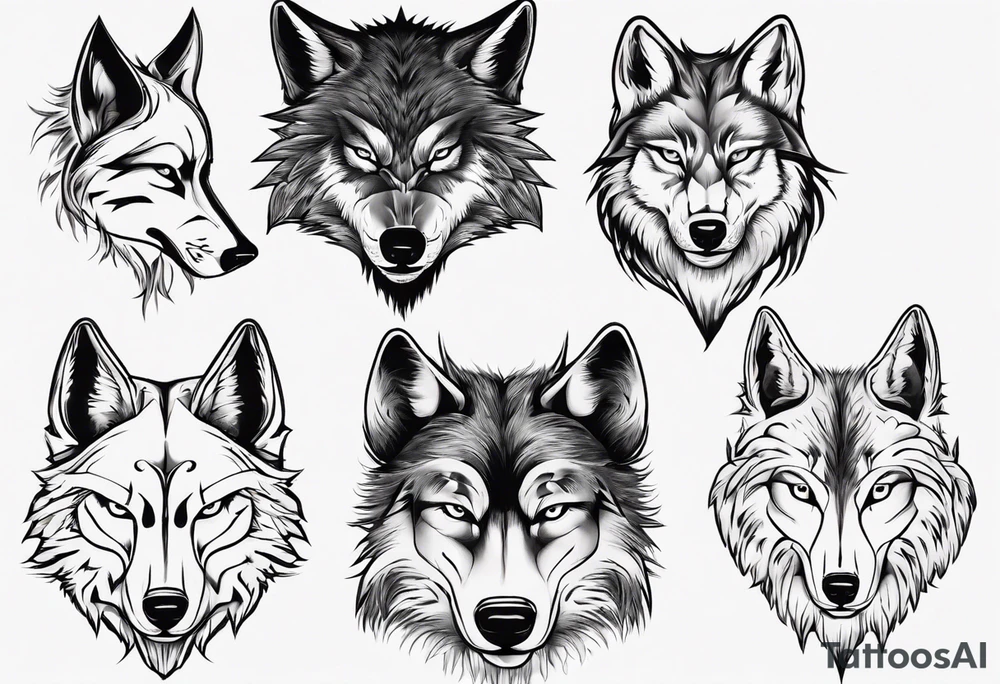wolfs head tattoo idea