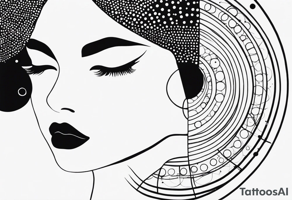 spiritual design made of black dots and circles tattoo idea
