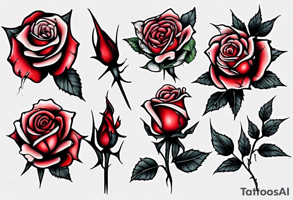 bleeding rose tattoo idea