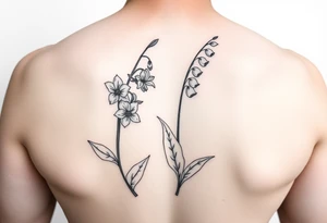 Larkspur and lily of the valley tattoo idea