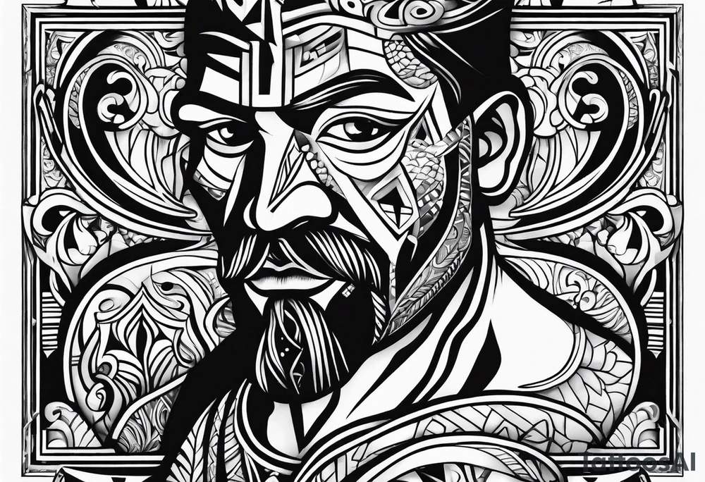 male human figure tattoo idea