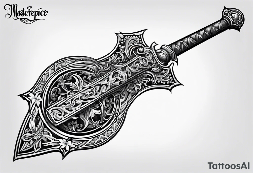 Thin sword tattoo idea