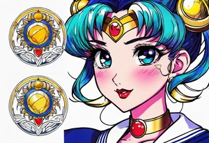 Need a tattoo sketch color on the forearm theme sailor moon tattoo idea