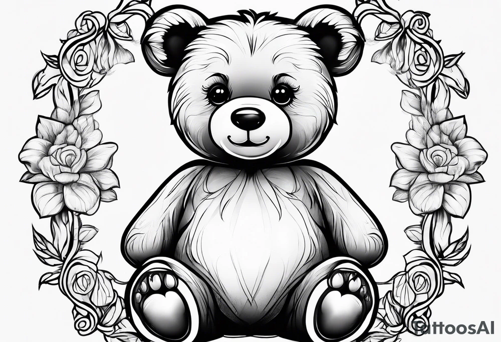 cute teddy bear tattoo idea