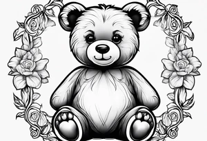cute teddy bear tattoo idea