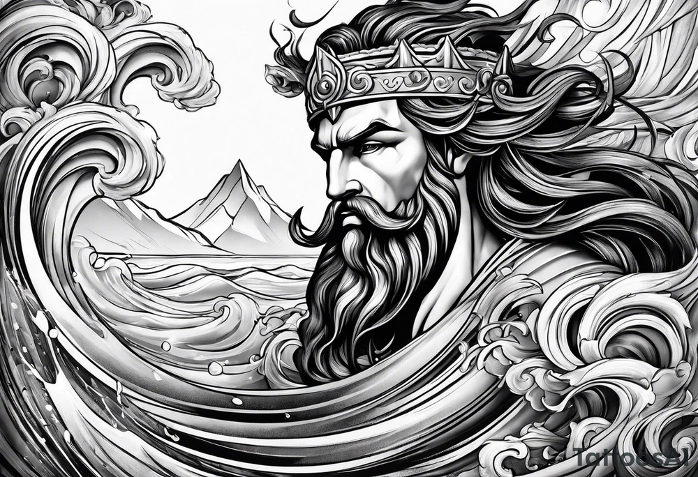 Poseidon mit umhang tattoo idea