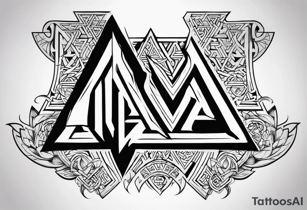 Valknut Valhalla sword shield tattoo idea