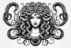 beautiful but mysterious medusa with the snakes clearly showing tattoo idea