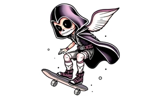 skateboarding Darth Carter, star wars, outdoors, future, memento mori tattoo idea