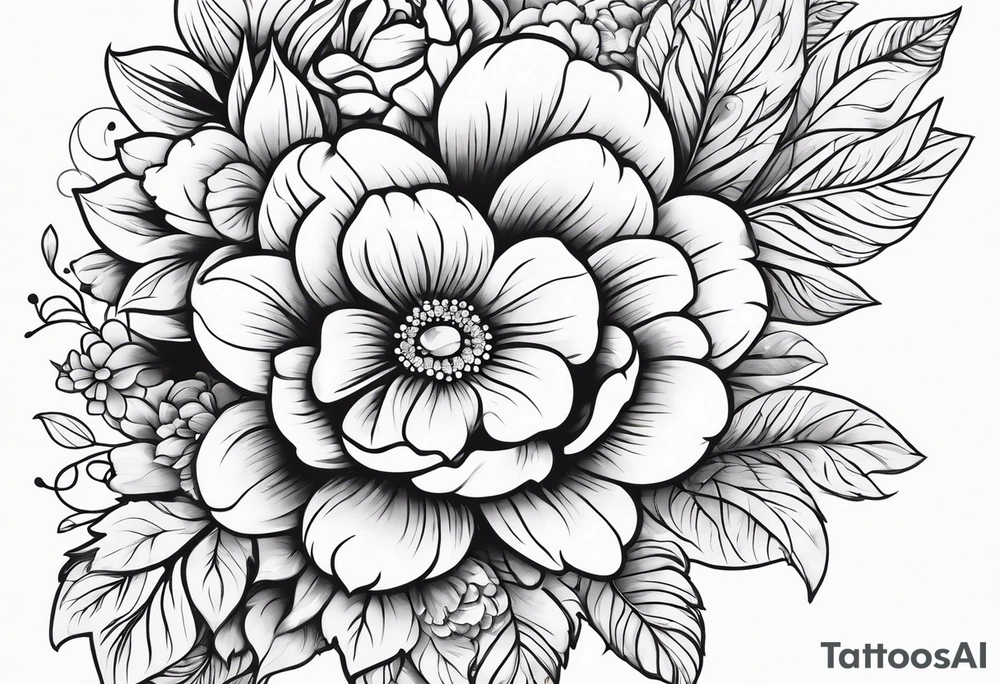 Paw print made of flowers tattoo idea