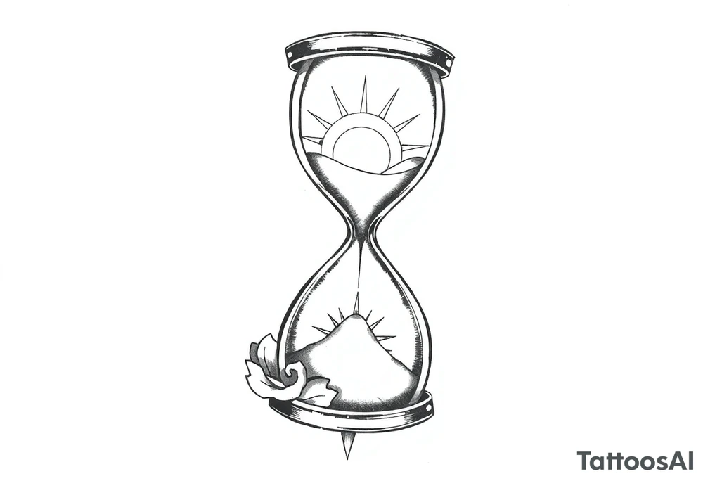 live with what you have and enjoy it to the fullest, hourglass, sun shines down tattoo idea