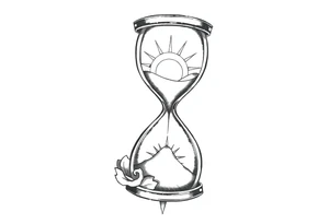 live with what you have and enjoy it to the fullest, hourglass, sun shines down tattoo idea