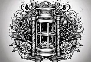 tattoo of roots wrapped around a hour glass tattoo idea